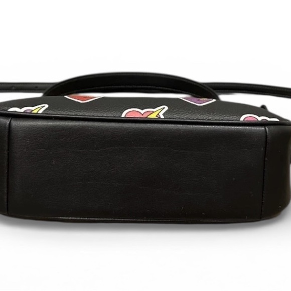 COACH Teri Shoulder Bag Signature Canvas & Leather Heart Print Silver/Black, NWT - Picture 3 of 6